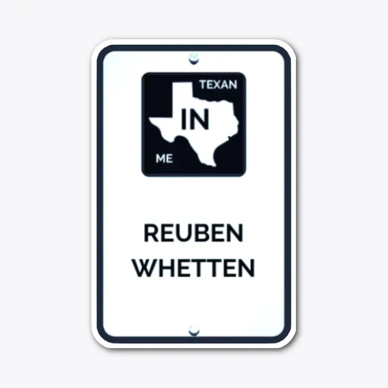 Texan In Me Road Sign Die Cut Sticker
